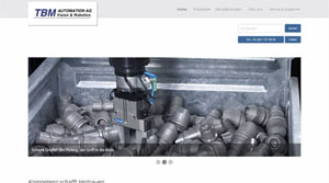 Website TBM Automation AG, Vision & Robotics